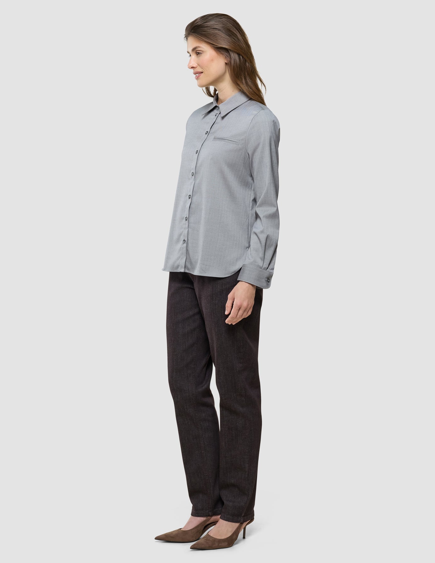 Women's Skye Shirt Mellow Beige Herringbone